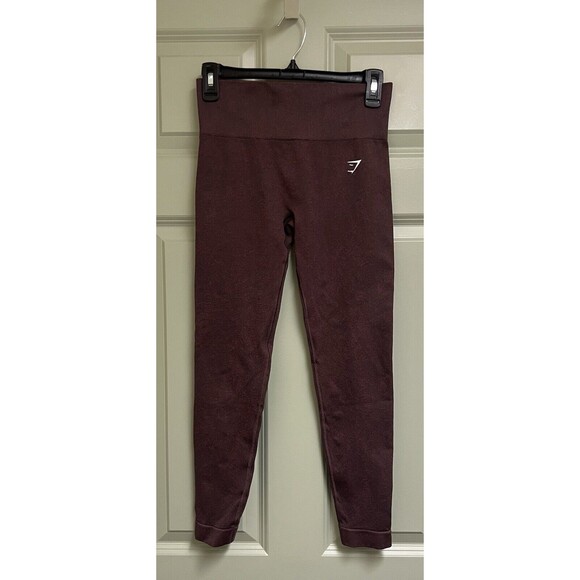 GYMSHARK Adapt Fleck Seamless Leggings Size Medium Chocolate Brown Athletic - Picture 2 of 10